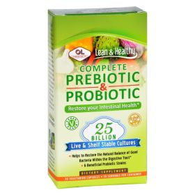 Olympian Labs Prebiotic And Probiotic - Complete - 30 Vegetarian Capsules