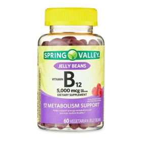 Spring Valley Vitamin B12 Vegetarian Jelly Beans, 5000 Mcg, 60 Count