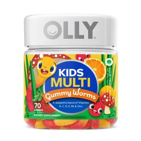 OLLY Kids Multivitamin Gummy Worm, Vitamins A, C, D, E, Bs & Zinc, 70 Count