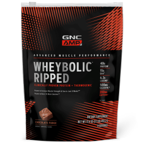 GNC AMP Wheybolicâ„¢ Ripped Protein Powder, Chocolate Fudge, 1.1 lbs, 40g Whey Protein