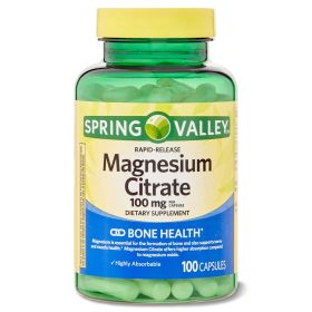 Spring Valley Rapid-Release Magnesium Citrate Dietary Supplement; 100 mg; 100 Count