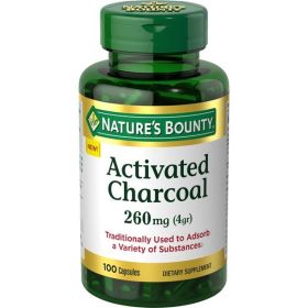 Nature's Bounty Activated Charcoal Dietary Supplement Capsules; 260 mg; 100 Count