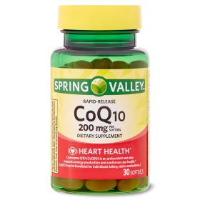 Spring Valley Rapid-Release CoQ10 Dietary Supplement; 200 mg; 30 Count