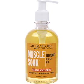 MUSCLE SOAK by Aromafloria BATH AND BODY MASSAGE OIL 9 OZ BLEND OF EUCALYPTUS, PEPPERMINT, AND LEMONGRASS