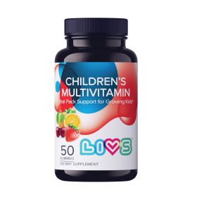 Children's Multivitamin Gummy Vitamin Kids Multivitamin Gummies All Natural Gluten Free Non GMO for Kids Strawberry Orange & Cherry Flavored 50 Count