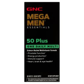 GNC Mega Men ® 50-Plus One Daily Multivitamin, 60 Tablets, Vitamin and Mineral Support (Brand: GNC)