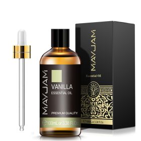 100ml Vanilla Eucalyptus Essential Oil Diffuser Lavender Jasmine Mint Sandalwood Ylang Ylang Lemon Bergamot Tea Tree Rose Oil (Color: Vanilla, NET WT: 100ml)