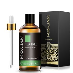 100ml Vanilla Eucalyptus Essential Oil Diffuser Lavender Jasmine Mint Sandalwood Ylang Ylang Lemon Bergamot Tea Tree Rose Oil (Color: Tea Tree, NET WT: 100ml)