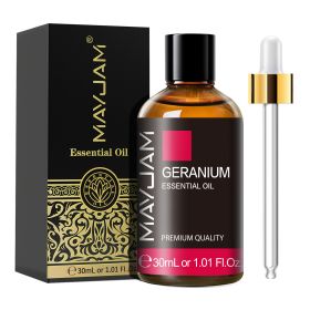 30ml Chamomile Pure Natural Essetial Oils Citronella Geranium Cedarwood Frankincense Eucalyptus Ginger Essential Oil Diffuser (Color: Geranium, NET WT: 30ml)