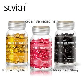 Sevich 3PCS/SET Keratin Complex Oil Hair Vitamin Capsule Set Moroccan Hair Care Oil Smooth Repair Damaged Hair Treatment Serum (Color: Shiny Hair Set)