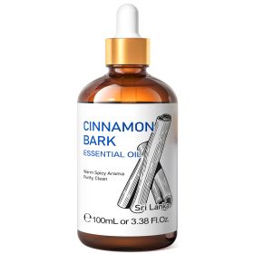 HIQILI 100ML Cinnamon Bark Essential Oils,100% Pure Nature for Aromatherapy, Diffuser, Humidifier, Massage, Relieving Stress (Color: Cinnamon Bark, NET WT: 100ml)